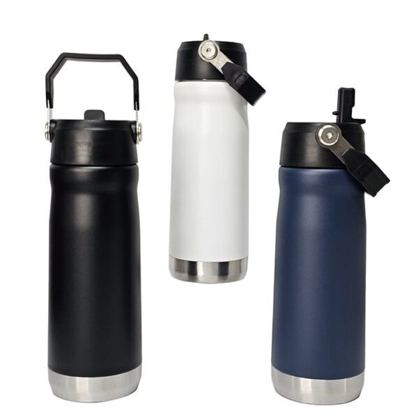 Garrafa Térmica Com Bico Flip e Alça Metálica Para Transporte 650ml