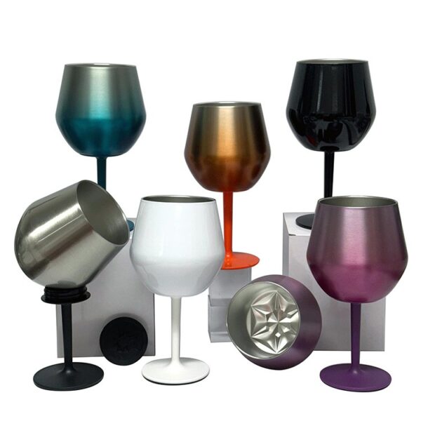 Taça Térmica Prismática 2 em 1 (Acompanha Base de Borracha P/ Usar como Copo e Haste P/ Usar Como Taça)