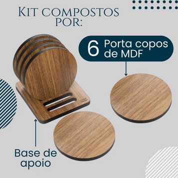 Porta Copos De Cerveja Chopp Bolachas Redondo - MDF