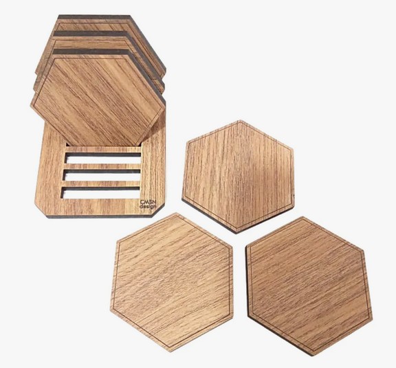 Porta Xícara Bolachas Hezagonal - MDF