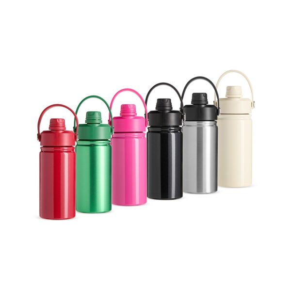 Garrafa Térmica Com Tampa para Bocal, Bico Flip e Canudo 400ml