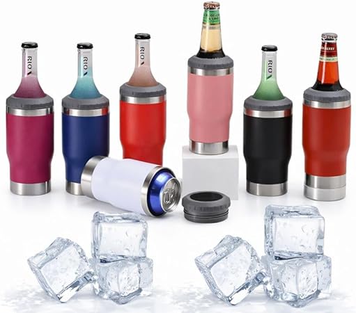 Copo Térmico Porta Long Neck e Lata 2 em 1 Inox 304 com Isolamento a Vácuo 420ml