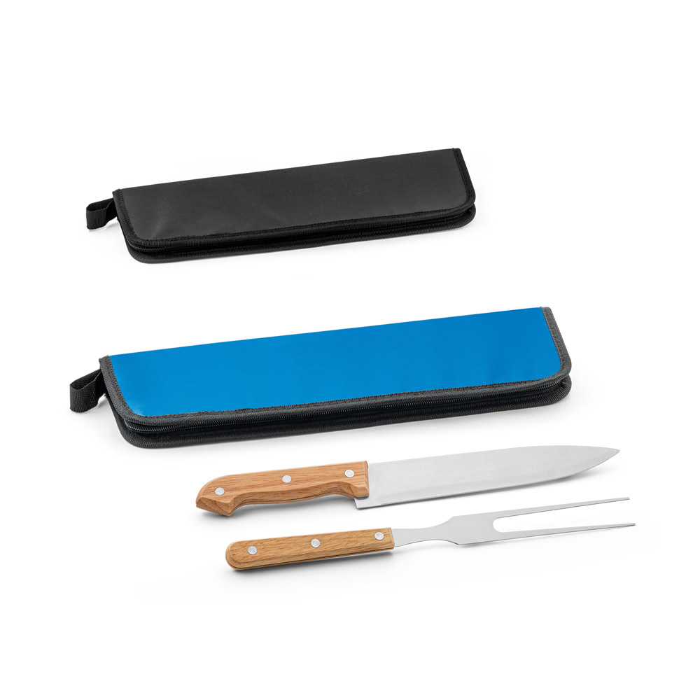Kit Churrasco com Faca e Garfo em Estojo - Personalização já inclusa no preço