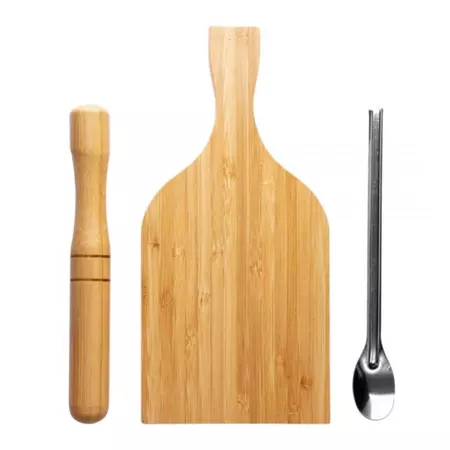 Kit Caipirinha 3 Peças em Bambu e Aço Inox