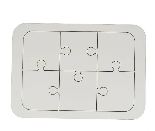 Quebra-Cabeça em MDF com 6 Peças para Sublimação Colorida - Personalização já inclusa no preço