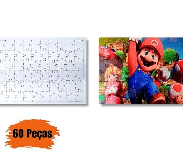 Quebra-Cabeça A4 com 60 Peças para Sublimação Colorida