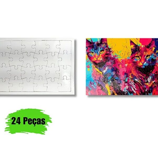 Quebra-Cabeça A4 com 24 Peças para Sublimação Colorida