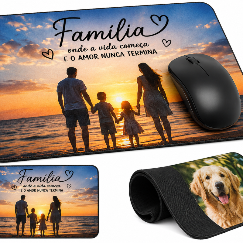 Mouse Pad Retangular 20 × 24 cm para Sublimação Colorida