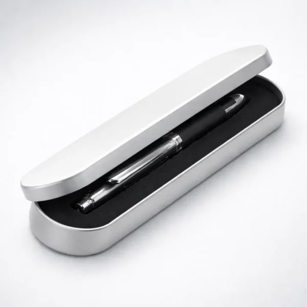 Estojo Metálico Slim para Caneta com Berço Interno