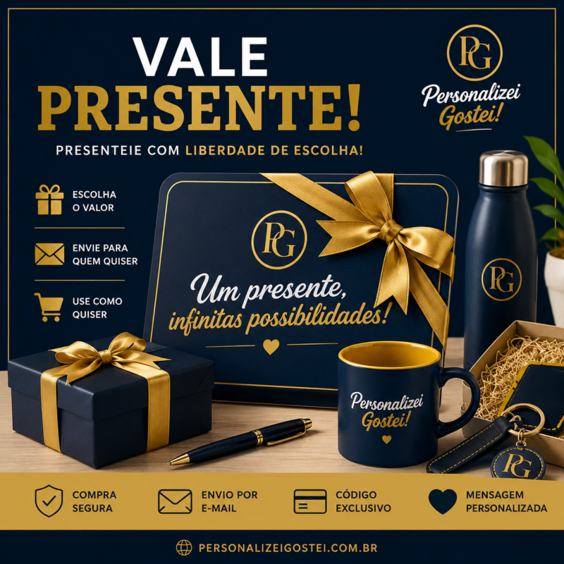 Vale-presente personalizado Personalizei Gostei