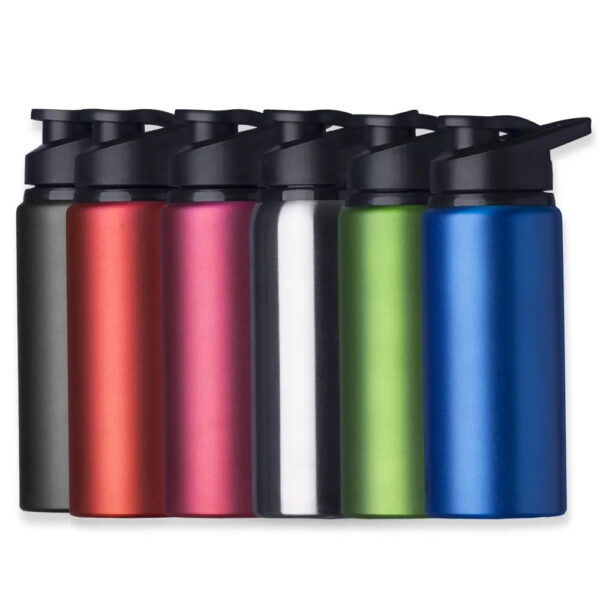 Squeeze Alumínio 650ml Com Protetor Para o Bocal e Alça Fixa - Não térmico - Personalização já inclusa no preço