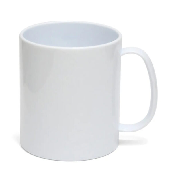 Caneca de Plástico Branca 325 ml Ultra Resistente (Polímero) - Personalização já inclusa no preço