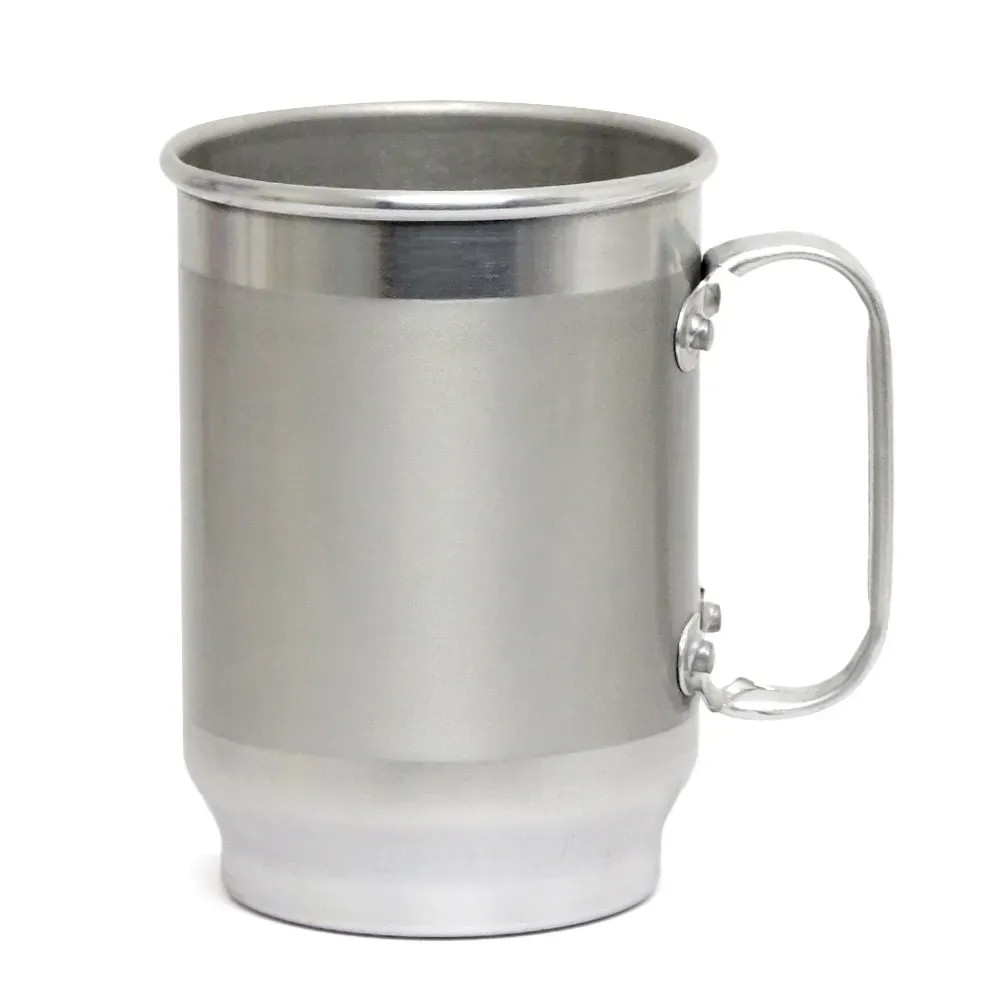 Caneca de Alumínio 500 ml com Faixa Fosca para Personalização - Personalização já inclusa no preço