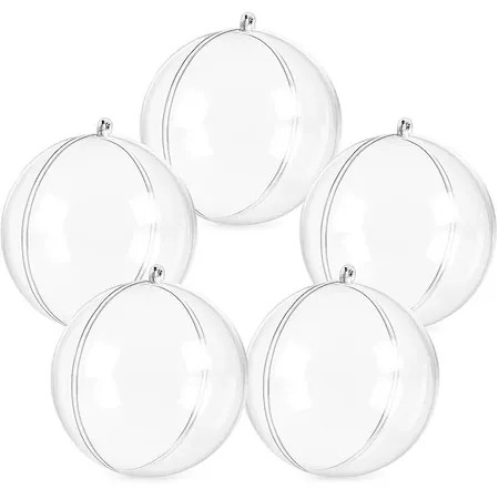 Bola de Natal Transparente de Acrílico Para Personalização - Personalização já inclusa no preço
