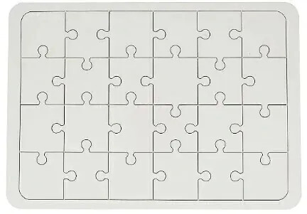 Quebra-Cabeça em MDF com 24 Peças para Sublimação Colorida - Personalização já inclusa no preço