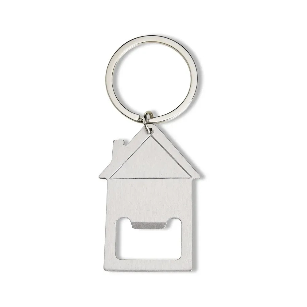 Chaveiro Abridor de Garrafas em Metal Formato Casa - Personalização já inclusa no preço