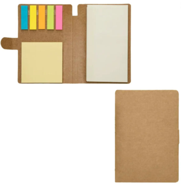 Bloco Adesivo Ecológico em Kraft com Marcadores Coloridos - Personalização já inclusa no preço