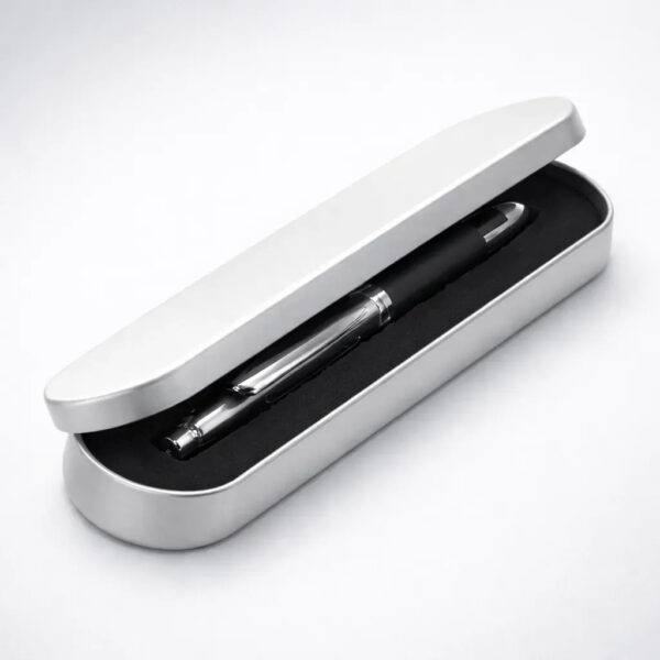Estojo Metálico Slim para Caneta com Berço Interno