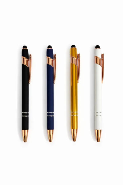 Caneta Metálica Touch Slim com Acabamento Emborrachado - Personalização já inclusa no preço