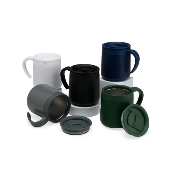 Caneca Térmica Inox 300ml com Tampa e Alça