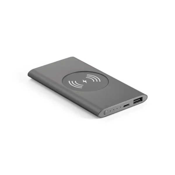 Carregador Portátil Power Bank em Alumínio 4.000mAh com Indução