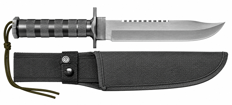 Faca Esportiva Rambo Preta 33cm com Acessórios e Bainha - Personalização já inclusa no preço